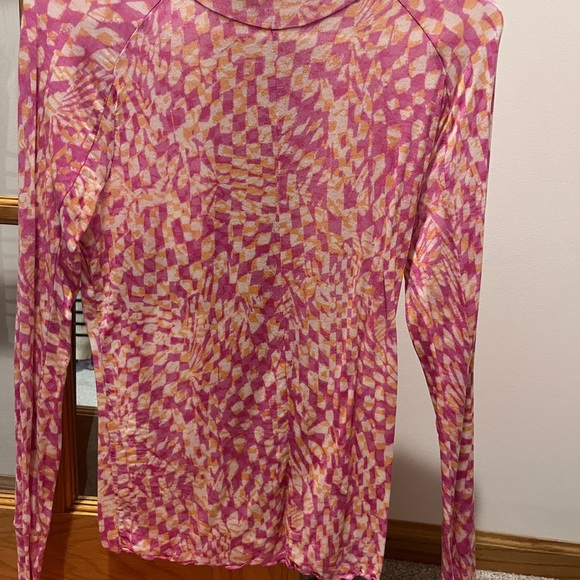 Free People Pink and Peach Printed Long Sleeve Top - Picture 4 of 4